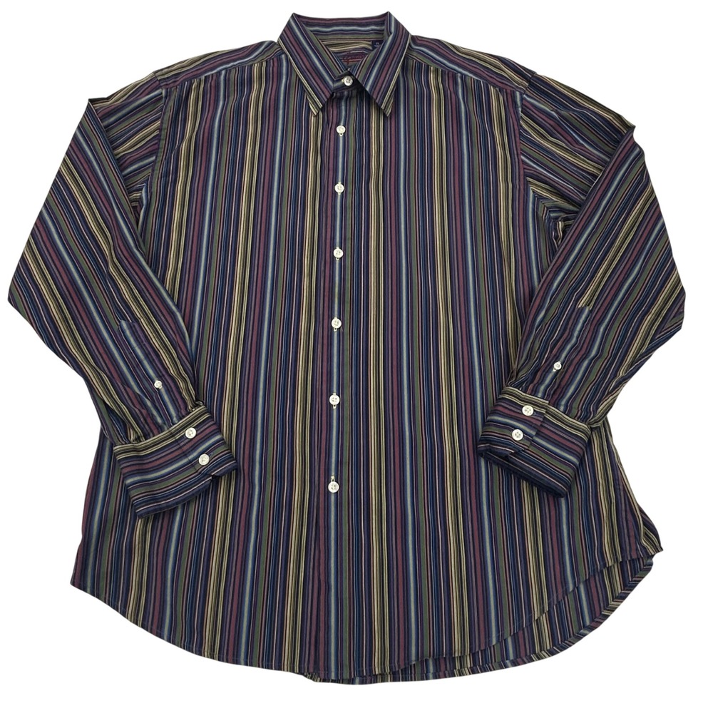 Robert Graham Multicolor Striped Shirt Mens XL‎ Long Knowledge Wisdom Truth